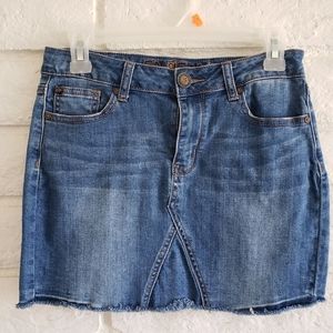 Denim jean mini skirt